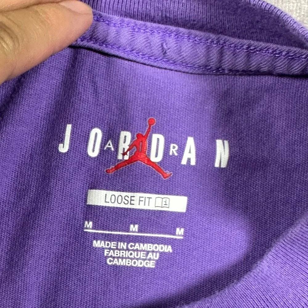 Jordan Mens MJ Championship Graphic T-Shirt M Purple Short Sleeve Boxy Fit Y2K